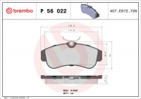 Sada brzdových destiček BREMBO P56022 - NISSAN
