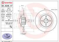 Brzdový kotouč BREMBO 08.A238.47 - RENAULT