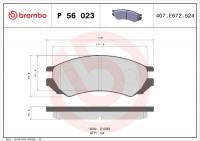 Sada brzdových destiček BREMBO P56023 - NISSAN Sada brzdových destiček BREMBO P56023 - NISSAN