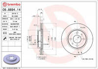 Brzdový kotouč BREMBO 09.8894.14 - LADA