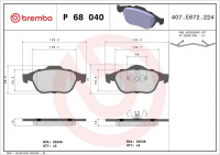 Sada brzdových destiček BREMBO P68040 Sada brzdových destiček BREMBO P68040