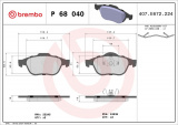 Sada brzdových destiček BREMBO P68040