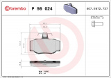 Sada brzdových destiček BREMBO P56024 - NISSAN
