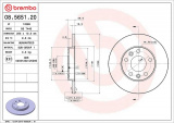 Brzdový kotouč BREMBO 08.5651.20 - RENAULT