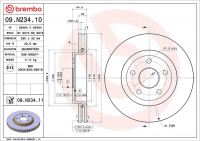 Brzdový kotouč BREMBO 09.N234.11 - DODGE, JEEP