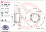 Brzdový kotouč BREMBO 09.6998.10 - MERCEDES-BENZ