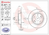 Brzdový kotouč BREMBO 08.B271.10 Brzdový kotouč BREMBO 08.B271.10