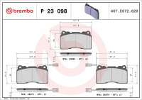 Sada brzdových destiček BREMBO P23098 - ALFA ROMEO