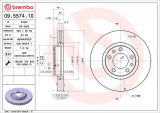 Brzdový kotouč BREMBO 09.5574.10 - CITROËN