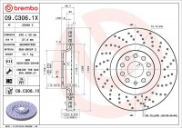 Brzdový kotouč BREMBO 09.C306.1X Brzdový kotouč BREMBO 09.C306.1X