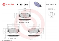 Sada brzdových destiček BREMBO P30094