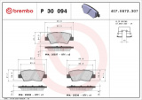 Sada brzdových destiček BREMBO P30094