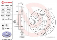 Brzdový kotouč BREMBO 09.A301.11 - LEXUS Brzdový kotouč BREMBO 09.A301.11 - LEXUS