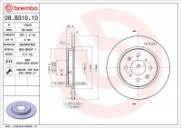Brzdový kotouč BREMBO 08.B310.10 Brzdový kotouč BREMBO 08.B310.10