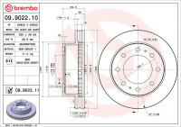 Brzdový kotouč BREMBO 09.9022.11 Brzdový kotouč BREMBO 09.9022.11