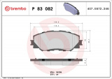 Sada brzdových destiček BREMBO P83082 - SUBARU, TOYOTA