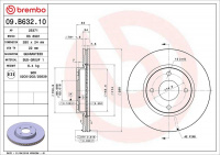 Brzdový kotouč BREMBO 09.B632.10 - NISSAN Brzdový kotouč BREMBO 09.B632.10 - NISSAN