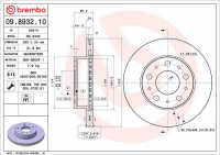 Brzdový kotouč BREMBO 09.8932.10 - CITROËN, FIAT, PEUGEOT