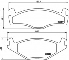 Sada brzdových destiček BREMBO P85012 - SEAT, VW