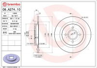Brzdový kotouč BREMBO 08.A274.10 - FORD