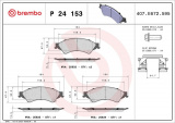 Sada brzdových destiček BREMBO P24153 - FORD, MERCEDES-BENZ