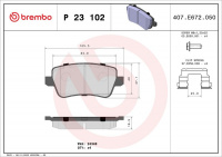 Sada brzdových destiček BREMBO P23102 - FIAT