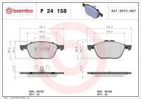 Sada brzdových destiček BREMBO P24158 - FORD