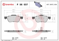 Sada brzdových destiček BREMBO P56037 - NISSAN