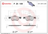 Sada brzdových destiček BREMBO P24159 - FORD, MAZDA