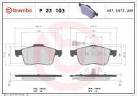 Sada brzdových destiček BREMBO P23103 - ALFA ROMEO