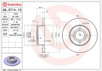 Brzdový kotouč BREMBO 08.5714.10 - AUDI