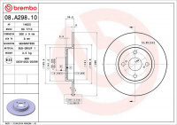 Brzdový kotouč BREMBO 08.A298.10 - TOYOTA Brzdový kotouč BREMBO 08.A298.10 - TOYOTA