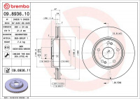 Brzdový kotouč BREMBO 09.8936.10 - RENAULT