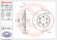 Brzdový kotouč BREMBO 09.A330.10 - DAEWOO, SSANGYONG