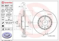 Brzdový kotouč BREMBO 09.8937.10 - NISSAN, OPEL, RENAULT