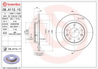 Brzdový kotouč BREMBO 08.A112.11 Brzdový kotouč BREMBO 08.A112.11