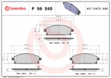 Sada brzdových destiček BREMBO P56040 - NISSAN