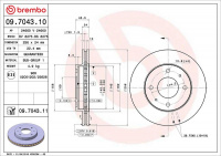 Brzdový kotouč BREMBO 09.7043.10 - MITSUBISHI Brzdový kotouč BREMBO 09.7043.10 - MITSUBISHI