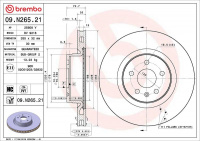 Brzdový kotouč BREMBO 09.N265.21 - TESLA