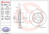Brzdový kotouč BREMBO 09.A357.10 - HONDA Brzdový kotouč BREMBO 09.A357.10 - HONDA