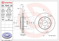 Brzdový kotouč BREMBO 09.7043.20 - MITSUBISHI