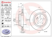 Brzdový kotouč BREMBO 09.A358.10 - MERCEDES-BENZ