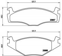 Sada brzdových destiček BREMBO P85024 - VW