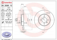 Brzdový kotouč BREMBO 08.3068.10 - BMW Brzdový kotouč BREMBO 08.3068.10 - BMW