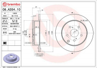 Brzdový kotouč BREMBO 08.A354.10 - TOYOTA