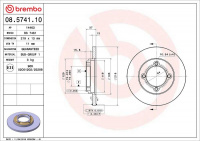 Brzdový kotouč BREMBO 08.5741.10 - MAZDA Brzdový kotouč BREMBO 08.5741.10 - MAZDA