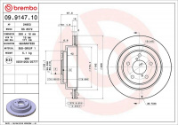 Brzdový kotouč BREMBO 09.9147.10 Brzdový kotouč BREMBO 09.9147.10