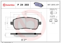 Sada brzdových destiček BREMBO P24203 - FORD Sada brzdových destiček BREMBO P24203 - FORD