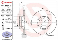 Brzdový kotouč BREMBO 09.8961.21 - BMW