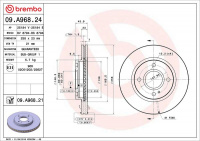 Brzdový kotouč BREMBO 09.A968.24 nahrazen 09.A968.21 Brzdový kotouč BREMBO 09.A968.24 nahrazen 09.A968.21